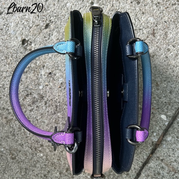 Coach Mini Lillie Ombré Pastel Satchel Bag Wallet and Matching Feather Set Pride - Picture 9 of 16